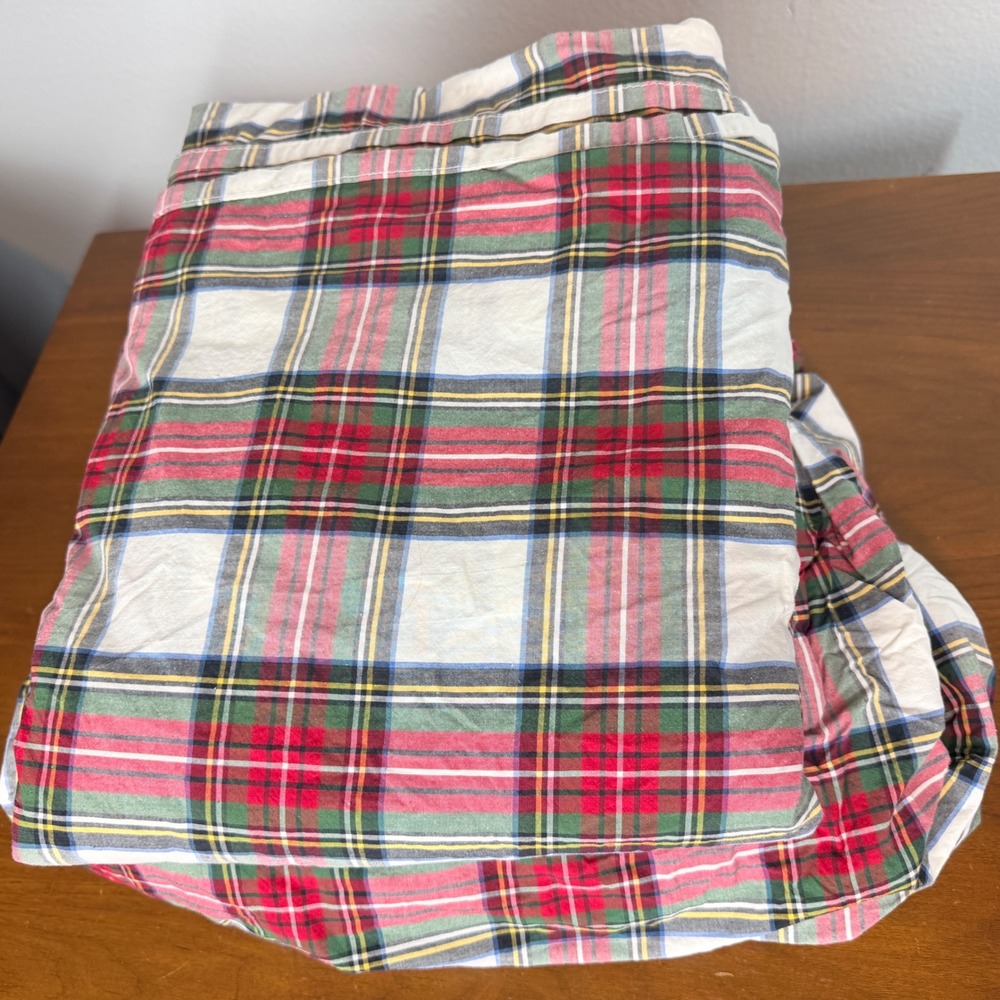 Pottery Barn Sheets Flat & Fitted Full Stewart Plaid Cotton Bedding Holidays - Picture 3 of 5